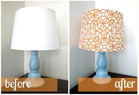 fabric lampshade recover tutorial