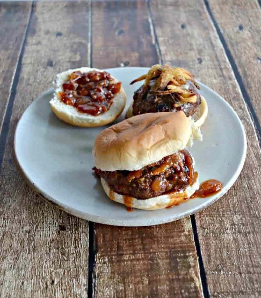 Burgers with Bacon Bourbon Burger Sauce | Photo Courtesy of Hezzi-D's Books and Cooks