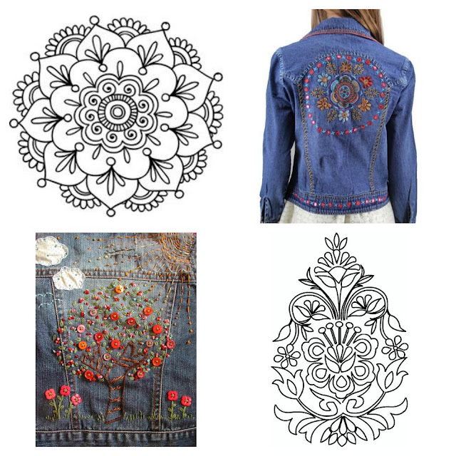 Campera de Jean Bordada Mandala