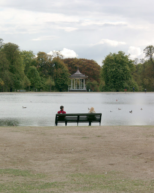 The bench and the bandstand, Round Pond, Kensington Gardens, London