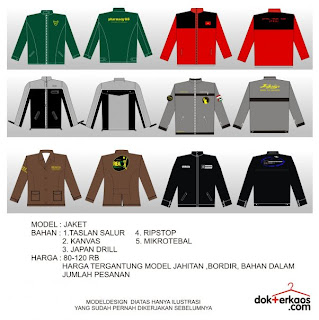 katalog jaket, desain jaket, bahan jaket, jaket bordir, pesan jaket