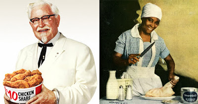 Colonel Sanders, founder of KFC, and Miss Childress who created the recipe