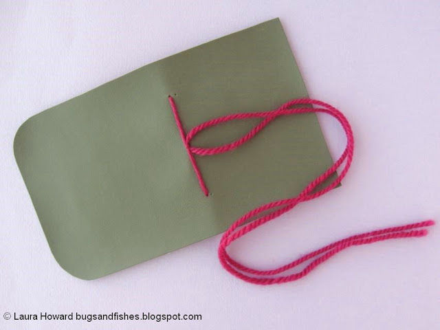 vegan leather mini notebook tutorial: knot the yarn