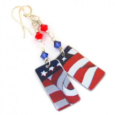 patriotic US flag earrings gift for women