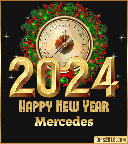 Gif wishes Happy New Year 2024 Mercedes