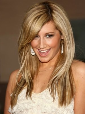 ashley tisdale blonde curly hair. Long straight londe hairstyle