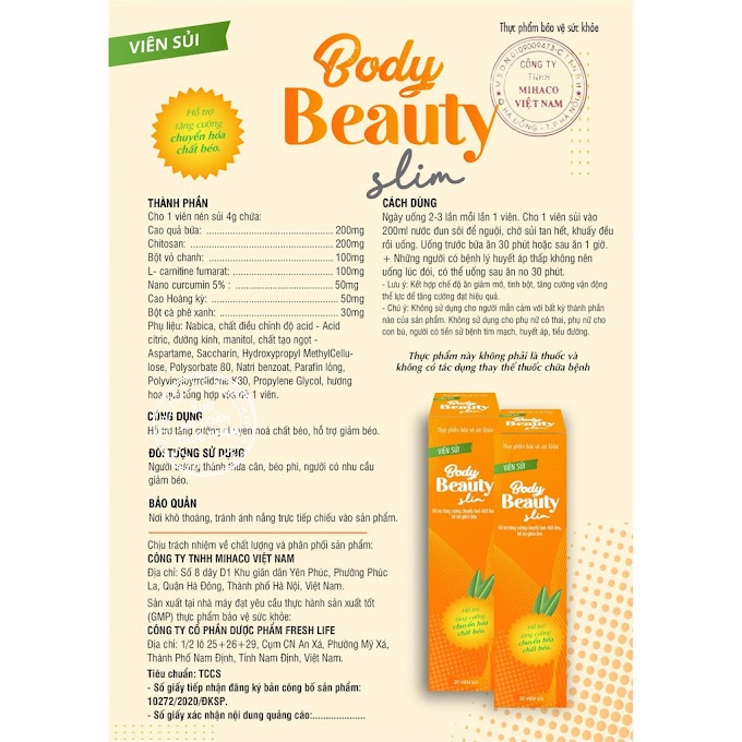 [COMBO 2 HỘP]Viên Sủi Body Beauty Slim - Hỗ Trợ Giảm Béo Hiệu Quả [CHÍNH HÃNG]