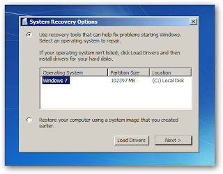 system recovery options