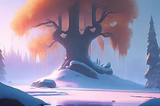 Winter Season Landscape View | AI Art Image