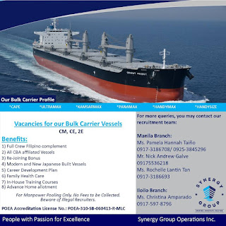 Hiring Officers, Engineers For Bulk Carrier Ship