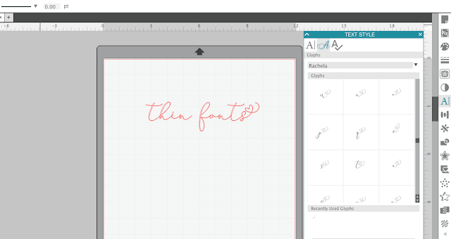 thin fonts, paper crafts, fonts, silhouette studio, offset tool