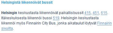 Finavian bussitietoja