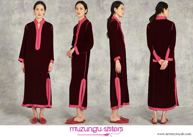Queen Rania wore Muzungu Sisters Alia Dress Burgundy with Fuchsia