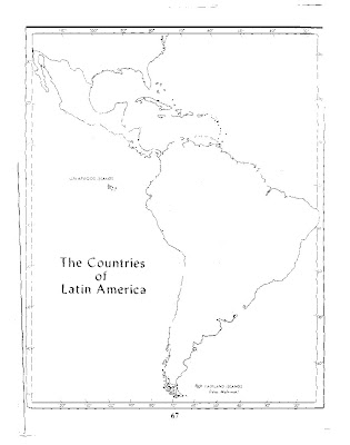 Blank map of Latin America