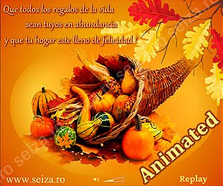 Felicitare pentru Ziua Recunostintei cu mesaj in spaniola