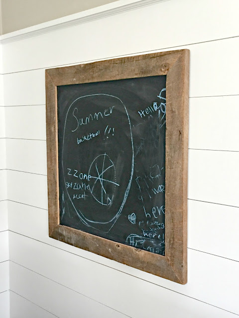 chalkboard with barnwood