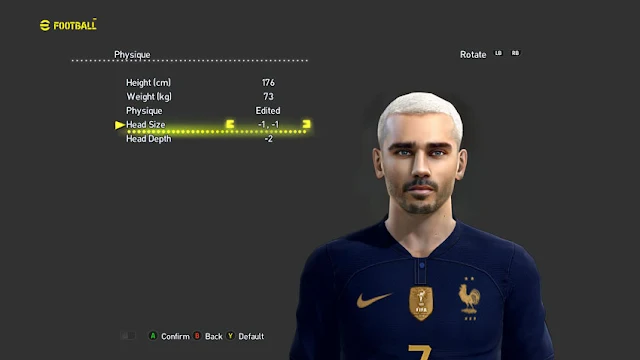 Faces Antoine Griezmann 2022 France NT For PES 2013