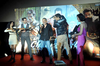 Esha Gupta, Arjun Rampal and Abhay Deol at First look launch of 'Chakravyuh'