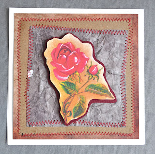 craft project greeting card red rose