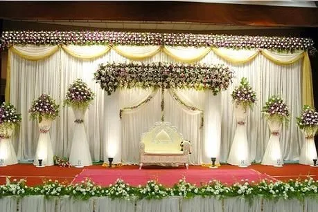 Wedding Stage Decoration Image Normal - Wedding Stage Normal - Wedding Stage Design Image 2023 Yellow Decoration Design Village Wedding Ceremony Design - biyer stage decoration - NeotericIT.com