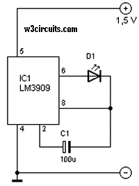 LED Flash Circuit Schematic Diagram 