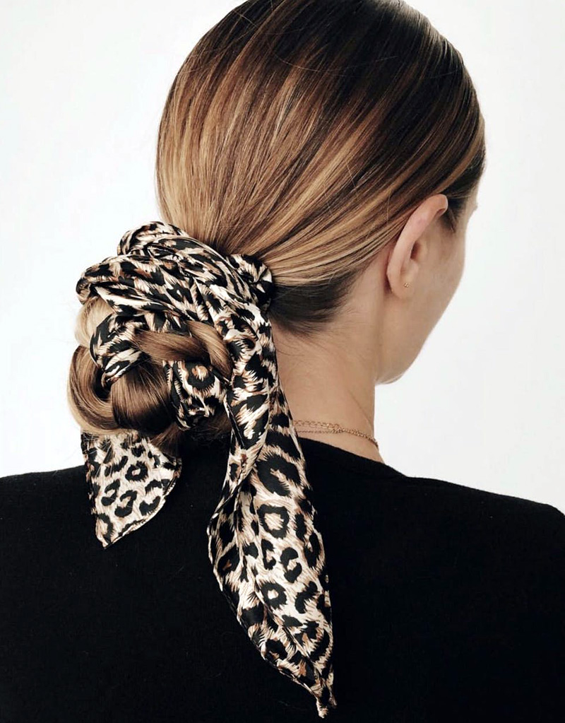  Leopard Scarf Bun