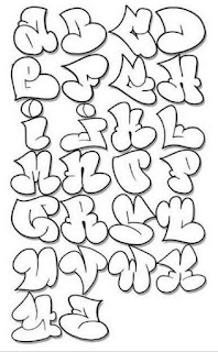 Graffiti bubble font letters a-z