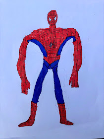 Marvel characters, drawn by kids