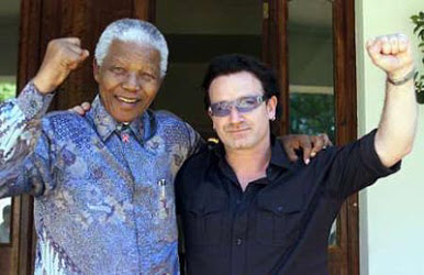 Bono with Morgan Freeman