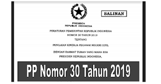 Peraturan Pemerintah Republik Indonesia Nomor  Peraturan - PP NOMOR 30 TAHUN 2019 TENTANG PENILAIAN KINERJA PNS