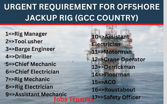 URGENT REQUIREMENT FOR OFFSHORE JACKUP RIG (GCC COUNTRY)