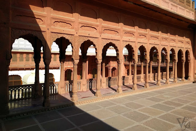 Beautiful corridors built from Red sandstone 