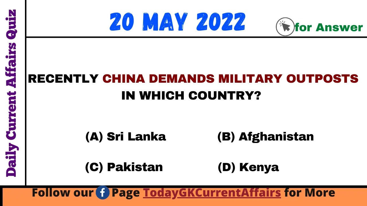 Today GK Current Affairs on 20th May 2022