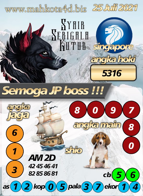 Syair Prediksi Togel Singapore - SGP Minggu, 25 - Juni - 2021