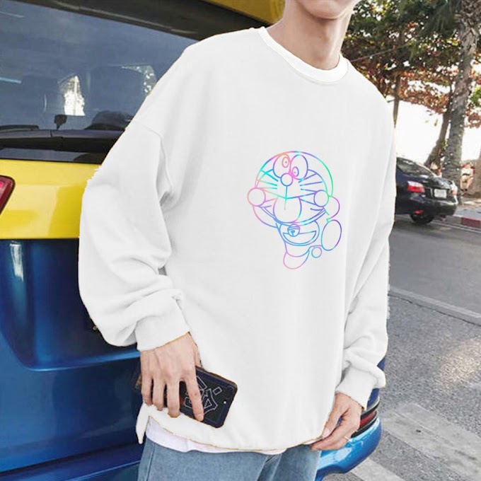 [MAYMIESHOP] Áo Sweater Doreamon lè lưỡi Phản Quang, Aó Nỉ Dài Tay Nam Nữ Cá Tính - AS16