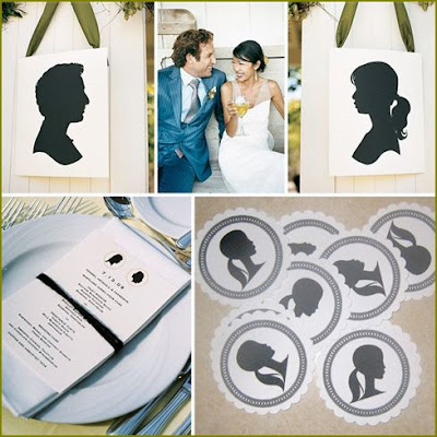 wedding program with silhouette