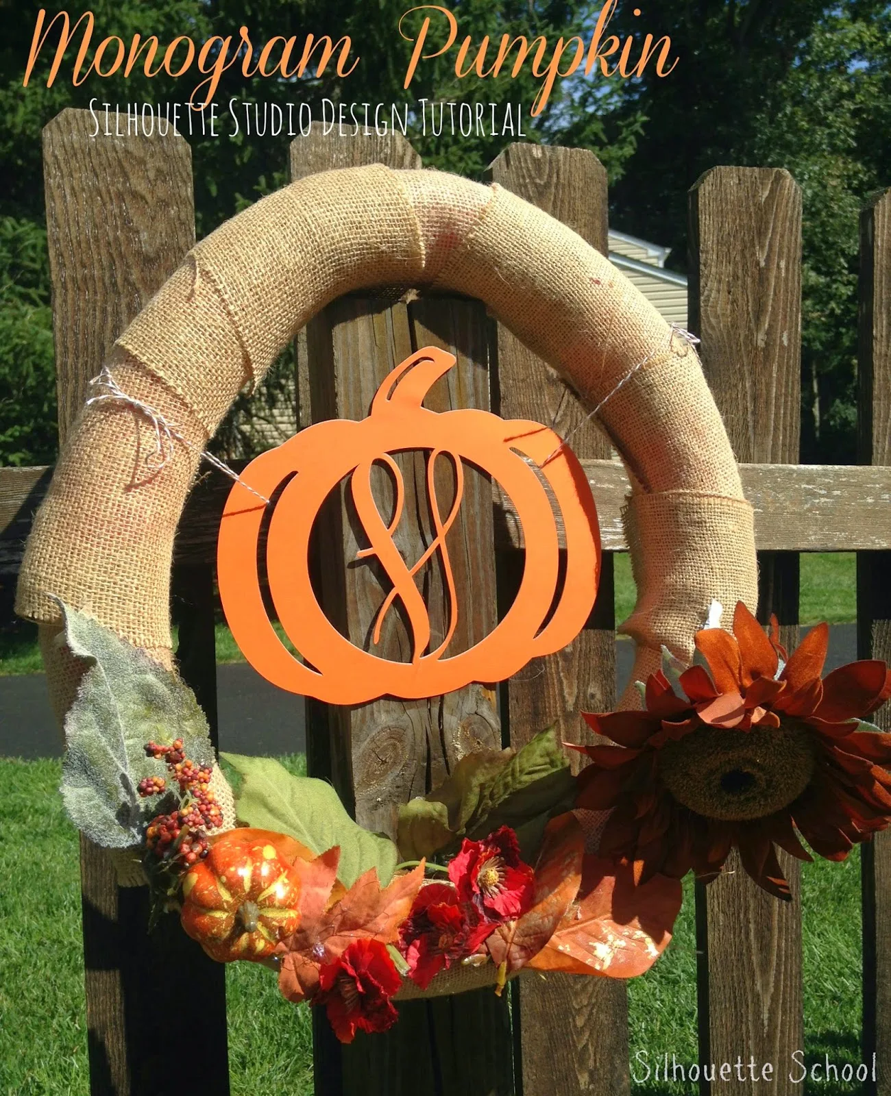 Monogram, pumpkin, Silhouette Studio, Silhouette tutorial