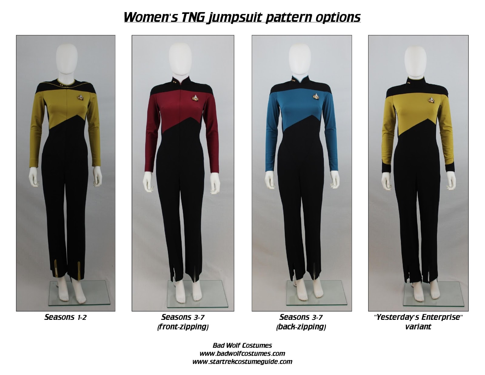 Star Trek Costume Guide Women S Tng Jumpsuit Pattern