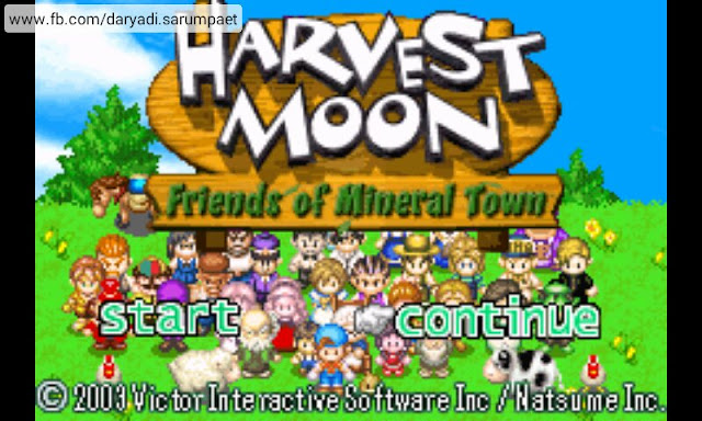harvest moon friends of mineral town gba game main screen