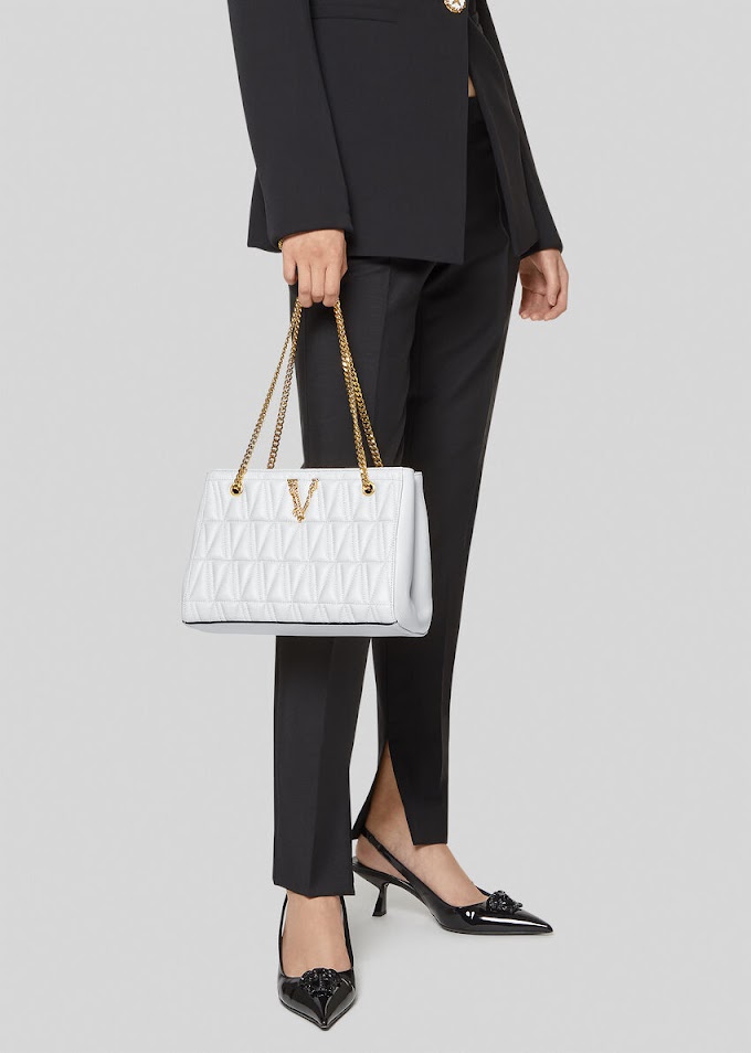  Bolso Tote Virtus Acolchado de Versace