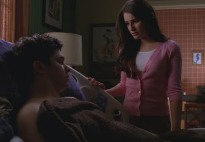 Glee Laryngitis Rachel Berry Sean Fretthold Lea Michele Zack Weinstein screencaps football Finn photos images pictures screengrabs singing duet wheelchair disabled quadriplegic paraplegic