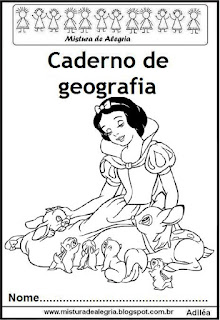 Capa para caderno geografia princesas