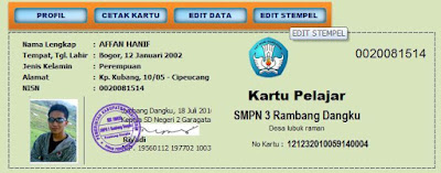 Aplikasi Kartu Pelajar Gratis Excel SD, SMP, SMA