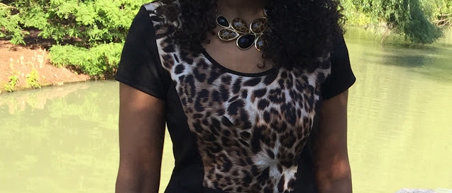 Leopard and black necklace