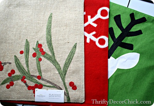 Placemats turned pillows