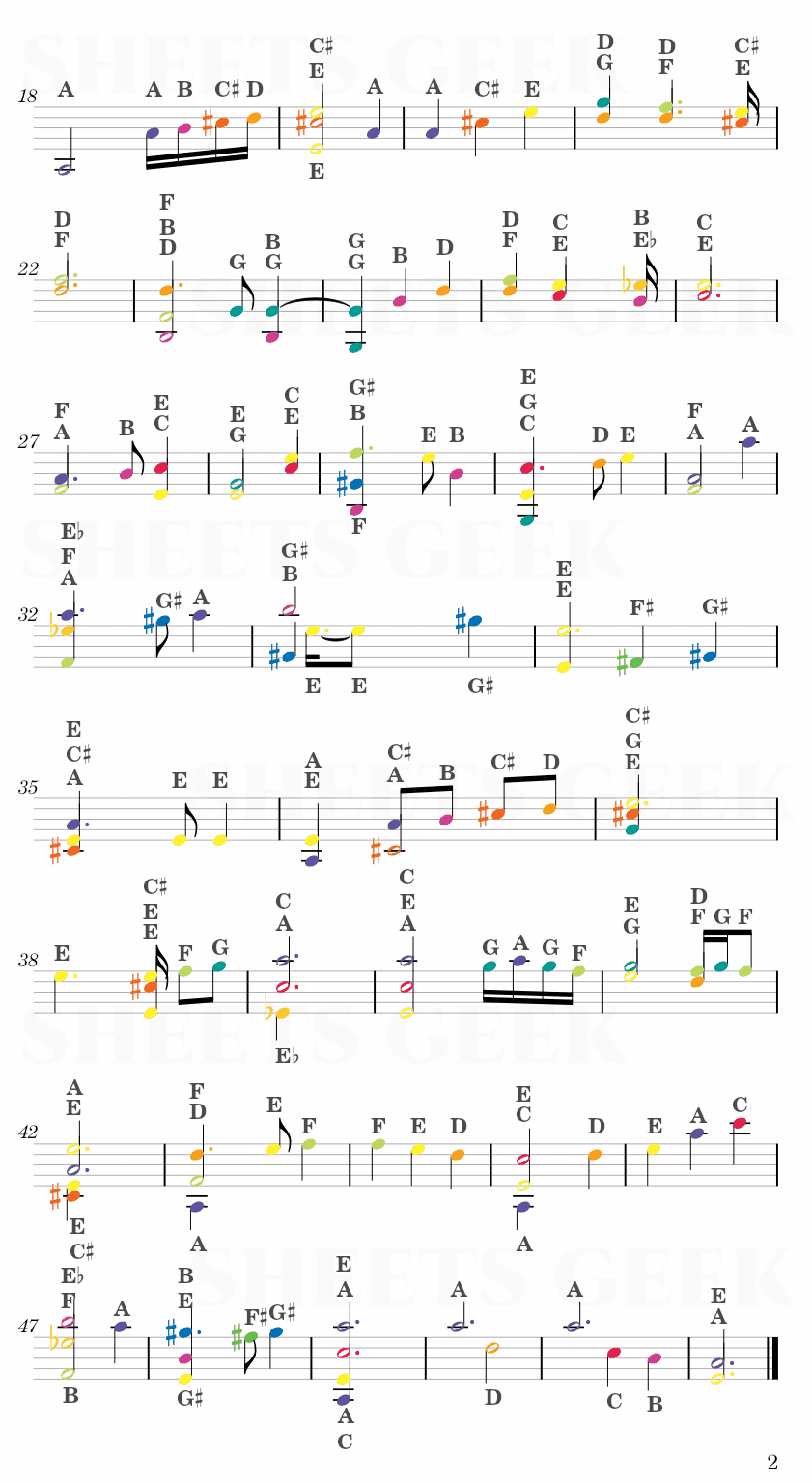 Kass' Theme - The Legend of Zelda Easy Sheet Music Free for piano, keyboard, flute, violin, sax, cello page 2