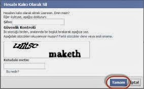 Facebook Hesap Silme Sayfası