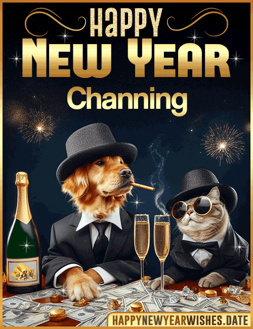 Happy New Year wishes gif Channing