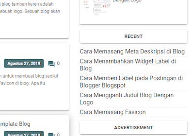 Cara Memasang Widget Recent Posts Ringan tanpa JavaScript di Blogger Blogspot