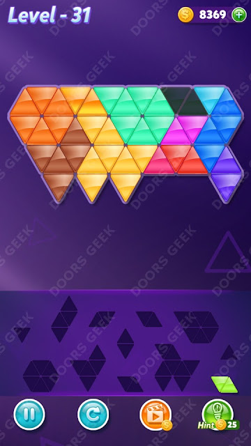 Block! Triangle Puzzle 12 Mania Level 31 Solution, Cheats, Walkthrough for Android, iPhone, iPad and iPod